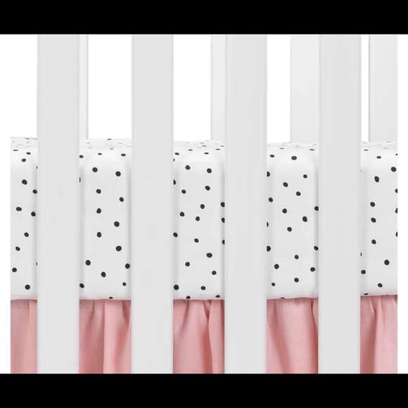 Lambs & Ivy -Heart to Heart Pink/Grey/White 4 Piece Baby Crib Bedding Set - Picture 4 of 6